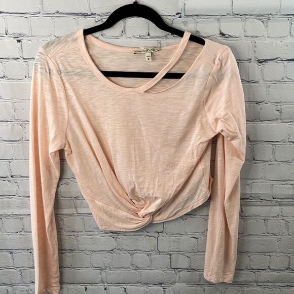 🎀💖 Express Cropped Pink Tie-Front Top - Size Small - Picture 1 of 4